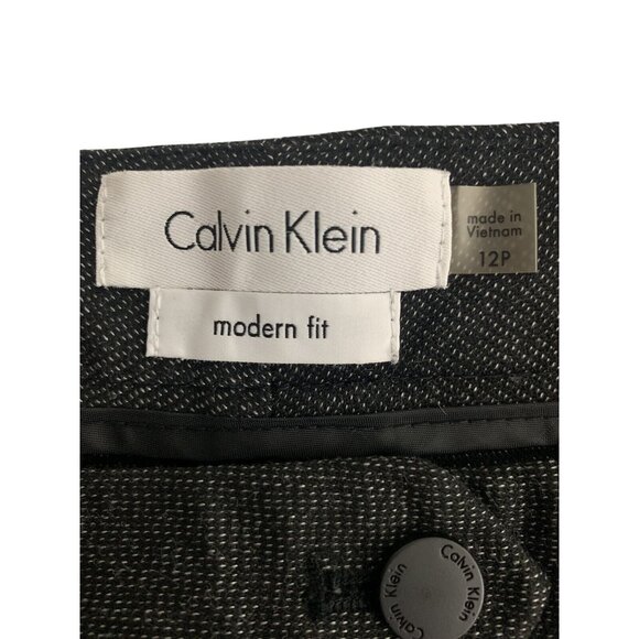 Calvin Klein Womens Modern Fit Dress Pants Black Gray Bootcut Size 12P - Picture 3 of 11